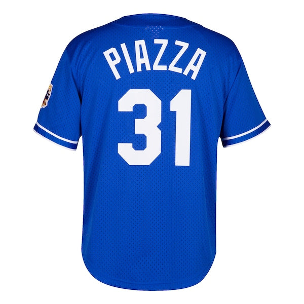 Mike Piazza Los Angeles Dodgers Cooperstown Collection Mesh Batting Practice Button-Up Jersey - Royal - Image 3