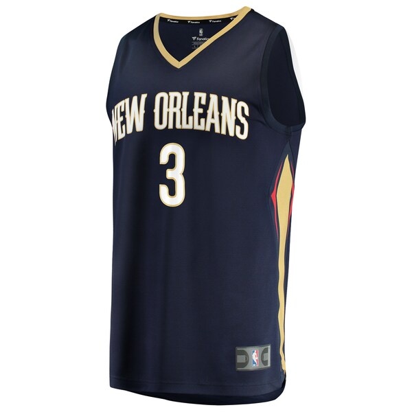 Jordan Poole New Orleans Pelicans Fast Break Replica Jersey - Navy - Icon Edition - Image 2