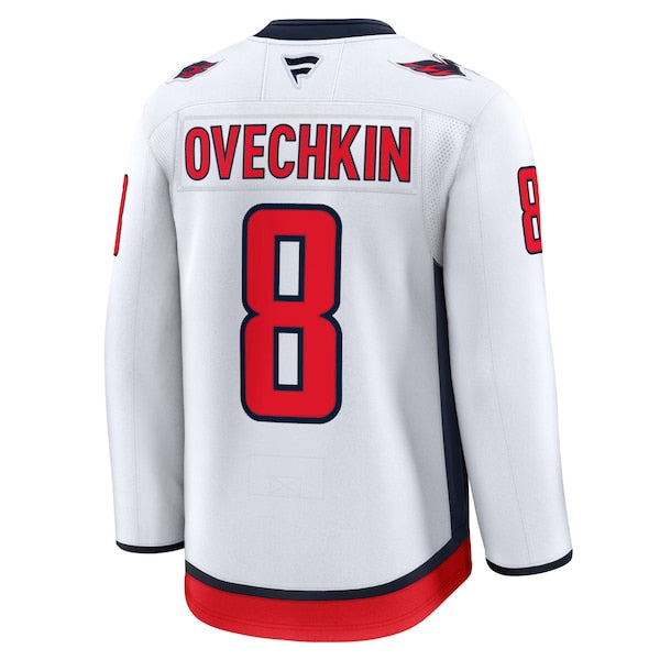 Alexander Ovechkin Washington Capitals Away Premium Jersey - White/Black/Red - Image 4