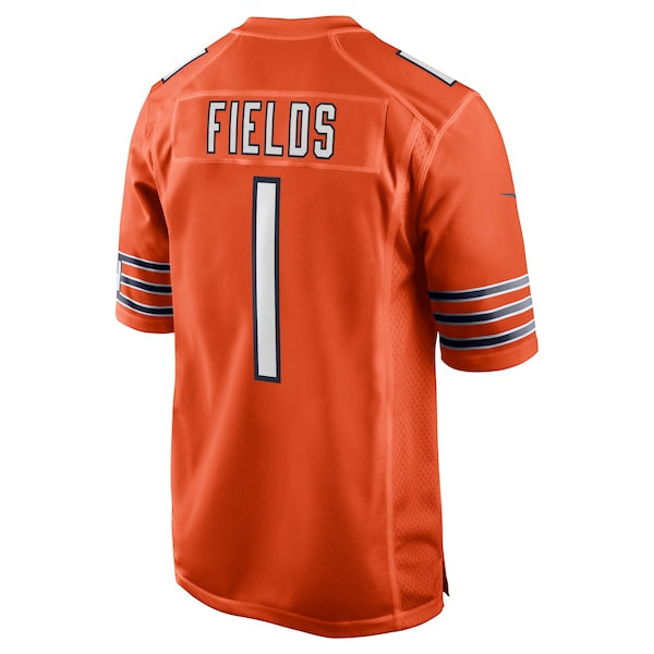 Justin Fields Chicago Bears Nike Player Game Jersey - Orange/White - Image 4