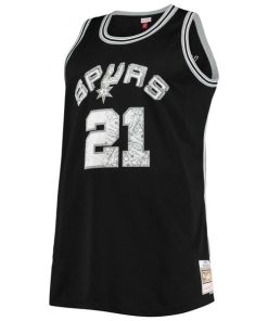 Alternative view of Tim Duncan San Antonio Spurs Big & Tall 1998/99 NBA 75th Anniversary Diamond Swingman Jersey - Black