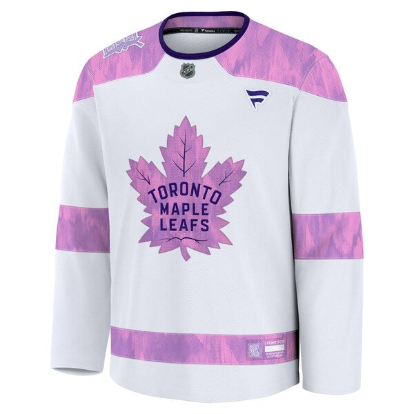 Toronto Maple Leafs Hockey Fights Cancer Practice Jersey - White - Image 2