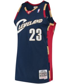 Alternative view of LeBron James Cleveland Cavaliers Hardwood Classics Swingman Jersey - Navy