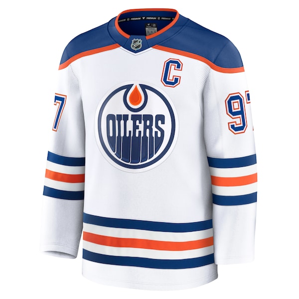 Connor McDavid Edmonton Oilers Away Premium Jersey - White/Royal - Image 3