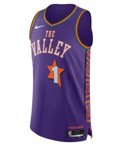 Alternative view of Devin Booker Phoenix Suns Nike 2024/25 Authentic Player Jersey - City Edition - Purple