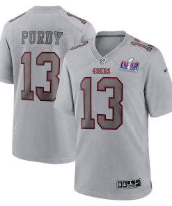 Brock Purdy San Francisco 49ers Nike Super Bowl LVIII Atmosphere Fashion Game Jersey - Gray