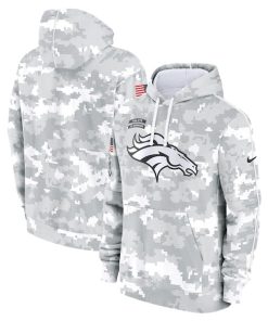 Denver Broncos Nike Youth 2024 Salute To Service Pullover Hoodie - White/Gray