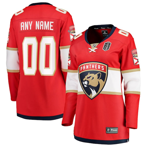 Florida Panthers Women's 2025 Stanley Cup Final Home Breakaway Custom Jersey - Red