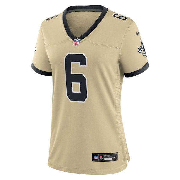 Tyler Shough New Orleans Saints Nike Women's Alternate Game Player Jersey - Gold/Black - Image 4