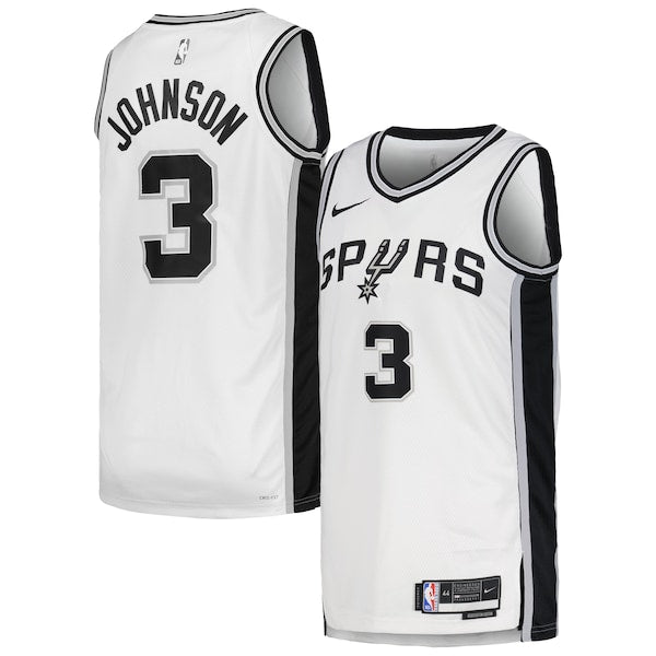 Keldon Johnson San Antonio Spurs Nike Unisex Swingman Jersey - Association Edition - White/Black - Image 2