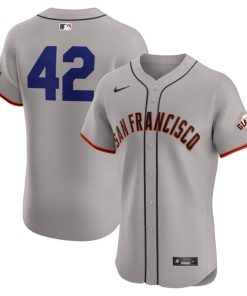 San Francisco Giants Nike Road 2024 Jackie Robinson Day Elite Jersey - Gray