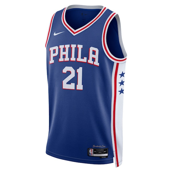 Joel Embiid Philadelphia 76ers Nike Unisex Swingman Jersey - Icon Edition - Royal/White - Image 3
