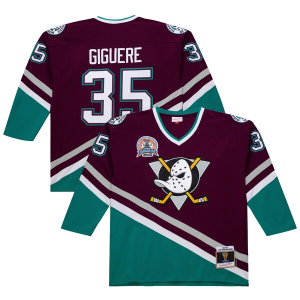 Jean-Sebastien Giguere Anaheim Ducks 2002-03 Power Play Jersey - Purple - Image 2