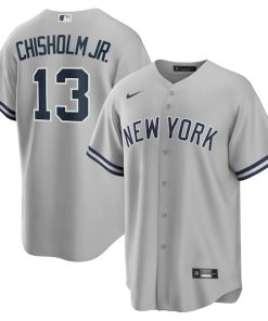 Alternative view of Jazz Chisholm Jr. New York Yankees Nike Road Replica Player Jersey - Gray