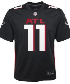 Alternative view of Jalon Walker Atlanta Falcons Nike Youth Team Game Jersey - Black