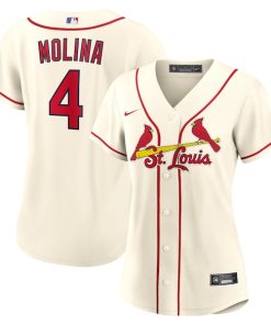 Yadier Molina St. Louis Cardinals Nike Women's Alternate Replica Player Jersey - Cream