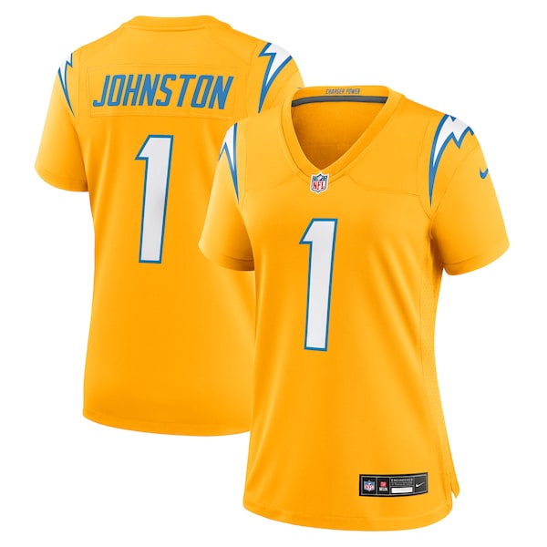 Quentin Johnston Los Angeles Chargers Nike Women's Alternate Charger Power Game Jersey - Gold/Navy - Image 2