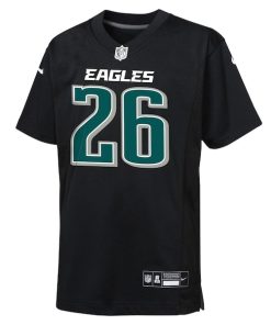 Alternative view of Saquon Barkley Philadelphia Eagles Nike Youth Fashion Game Jersey - Carbon Black