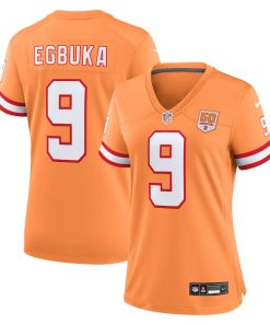 Alternative view of Emeka Egbuka  Tampa Bay Buccaneers Nike Women's 50th Season Game Jersey - Creamsicle/White/Red