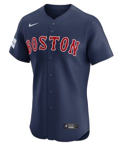 Alternative view of David Ortiz Boston Red Sox Nike Alternate Elite Sponsor Patch Player Jersey - Navy