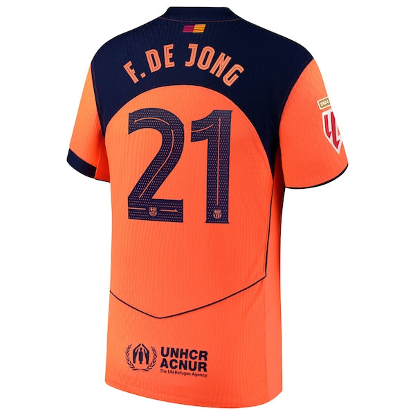 Frenkie de Jong Barcelona Nike 2025/26 Third Authentic Player Jersey - Orange - Image 3