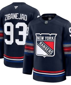 Mika Zibanejad New York Rangers  Alternate Premium Jersey - Navy/Blue/White