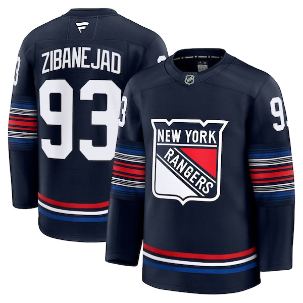 Mika Zibanejad New York Rangers Alternate Premium Jersey - Navy/Blue/White