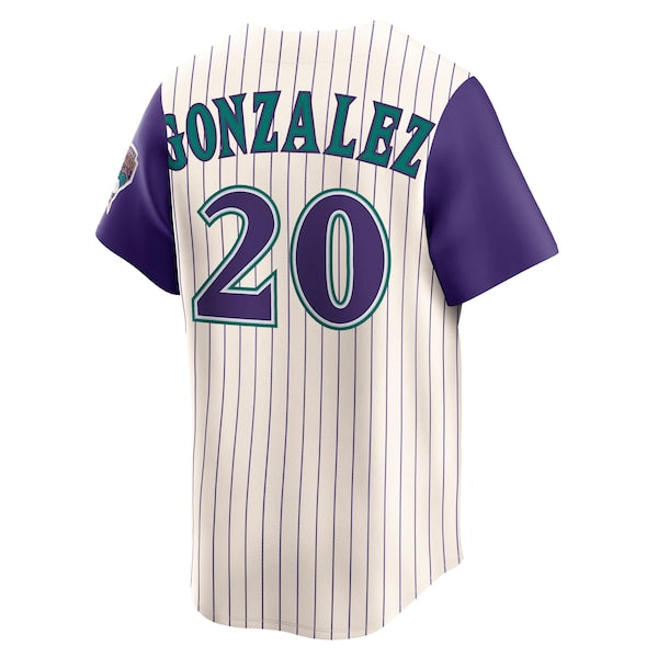 Luis Gonzalez Arizona Diamondbacks Nike Throwback Cooperstown Collection Limited Jersey - Cream - Image 3