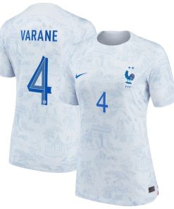 Raphael Varane France National Team Nike Women's 2022/23 Away Breathe Stadium Replica Jersey - White