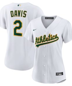 Khris Davis Oakland Athletics Nike Women's Home Replica Player Jersey - White/Green