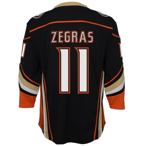 Trevor Zegras Anaheim Ducks Youth Home Replica Player Jersey - Black - Image 3