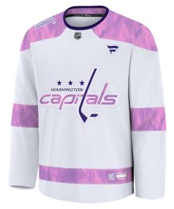 Alternative view of Washington Capitals  2024 Hockey Fights Cancer Practice Jersey - White