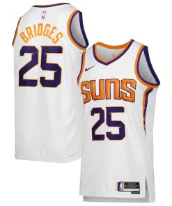 Alternative view of Mikal Bridges Phoenix Suns Nike Unisex Swingman Jersey - Association Edition - White/Purple
