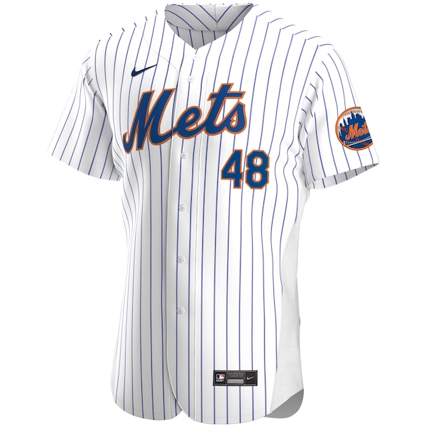 Jacob deGrom New York Mets Nike Home Authentic Player Jersey - White/Royal - Image 3
