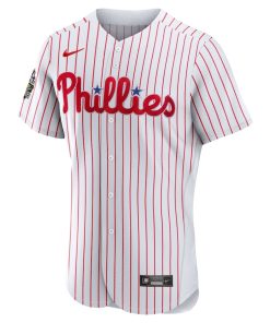Alternative view of Philadelphia Phillies Nike 2022 World Series Home Authentic Blank Jersey - White