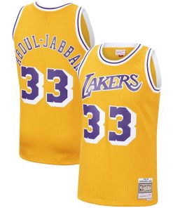 Kareem Abdul-Jabbar Los Angeles Lakers  Hardwood Classics Swingman Jersey - Gold/Purple