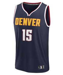 Alternative view of Nikola Jokic Denver Nuggets  Fast Break Replica Player Jersey - Icon Edition - Navy