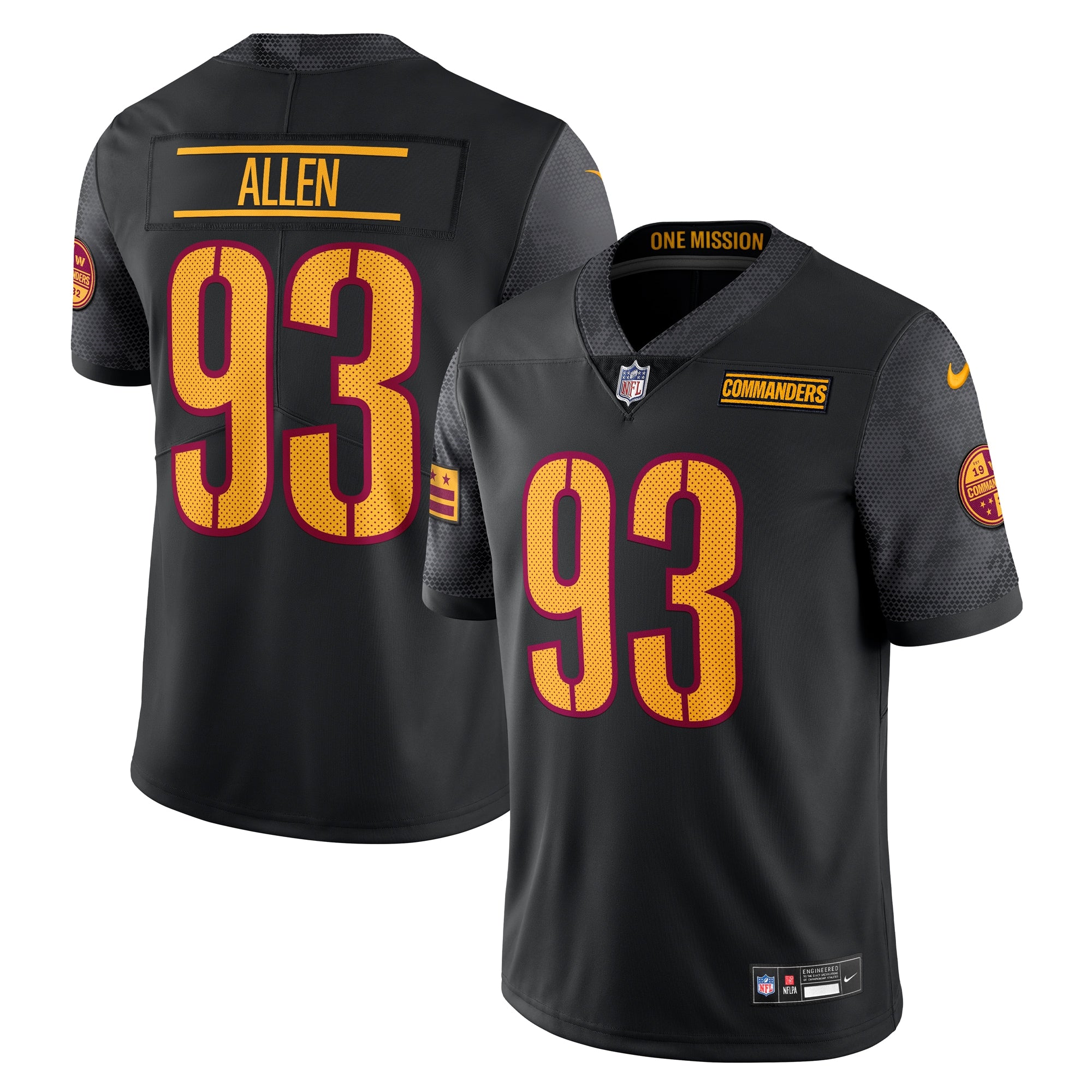 Jonathan Allen Washington Commanders Nike Vapor Untouchable Limited Jersey - Burgundy/Black - Image 5