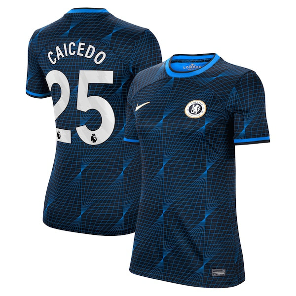Mois¨¦s Caicedo Chelsea Nike Women's 2023/24 Away Stadium Replica Player Jersey - Navy/Blue