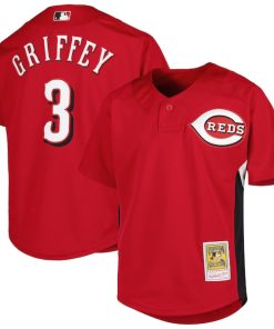 Ken Griffey Jr. Cincinnati Reds Youth Cooperstown Collection Batting Practice Jersey - Red