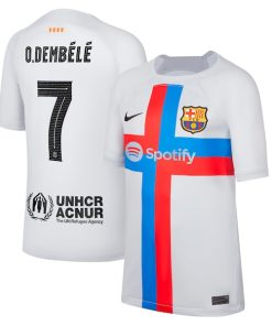 Ousmane Dembele Barcelona Nike Youth 2022/23 Third Breathe Stadium Replica Player Jersey - Gray