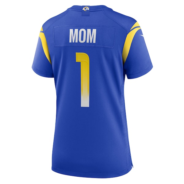 Number 1 Mom Los Angeles Rams Nike Women's Game Jersey - Royal - Image 3