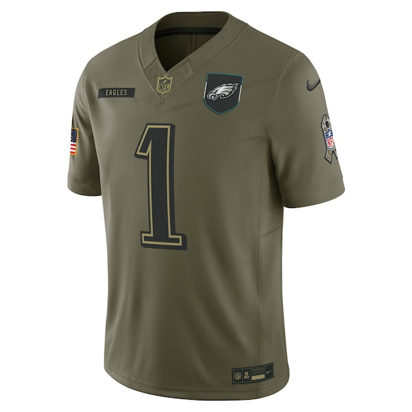 Jalen Hurts Philadelphia Eagles Nike 2025 Salute to Service Limited Jersey - Olive - Image 2