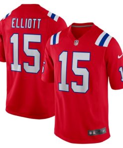 Ezekiel Elliott New England Patriots Nike Male Adult Alternate Game Player Jersey - Red/Navy/White