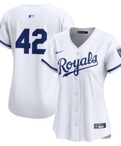 Kansas City Royals Nike Women's 2024 Jackie Robinson Day Home Limited Jersey?¨C White