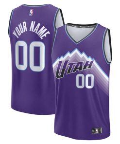 Utah Jazz  Fast Break Replica Custom Jersey - Purple - Icon Edition/White/Black