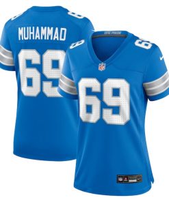 Alternative view of Al-Quadin Muhammad Detroit Lions Nike Women's Team Game Jersey -  Blue