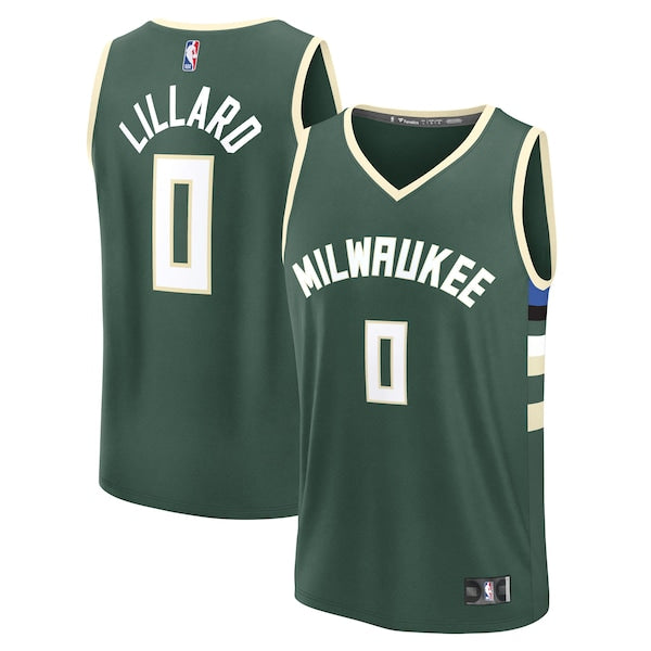 Damian Lillard Milwaukee Bucks Youth Fast Break Replica Player Jersey - Icon Edition - Hunter Green