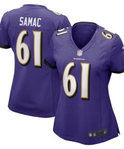 Nick Samac Baltimore Ravens Nike Women's  Game Jersey -  Purple