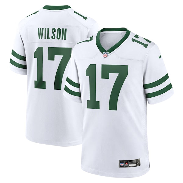 Garrett Wilson New York Jets Nike Legacy Player Game Jersey - White/Green - Image 3